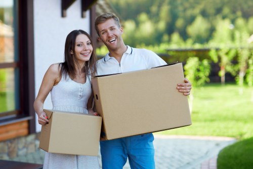 Commercial movers relocating office items in Paddington